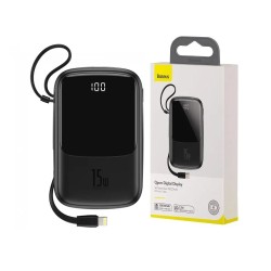 BASEUS POWER BANK BS-P1001L (PPQD-B01) WITH IP CABLE 2 INPUTS/4 OUTPUTS 10000MAH 15W 3A BLACK BASEUS POWER BANK BS-P1001L (PPQD-B01) WITH IP CABLE 2 INPUTS/4 OUTPUTS 10000MAH 15W 3A BLACK